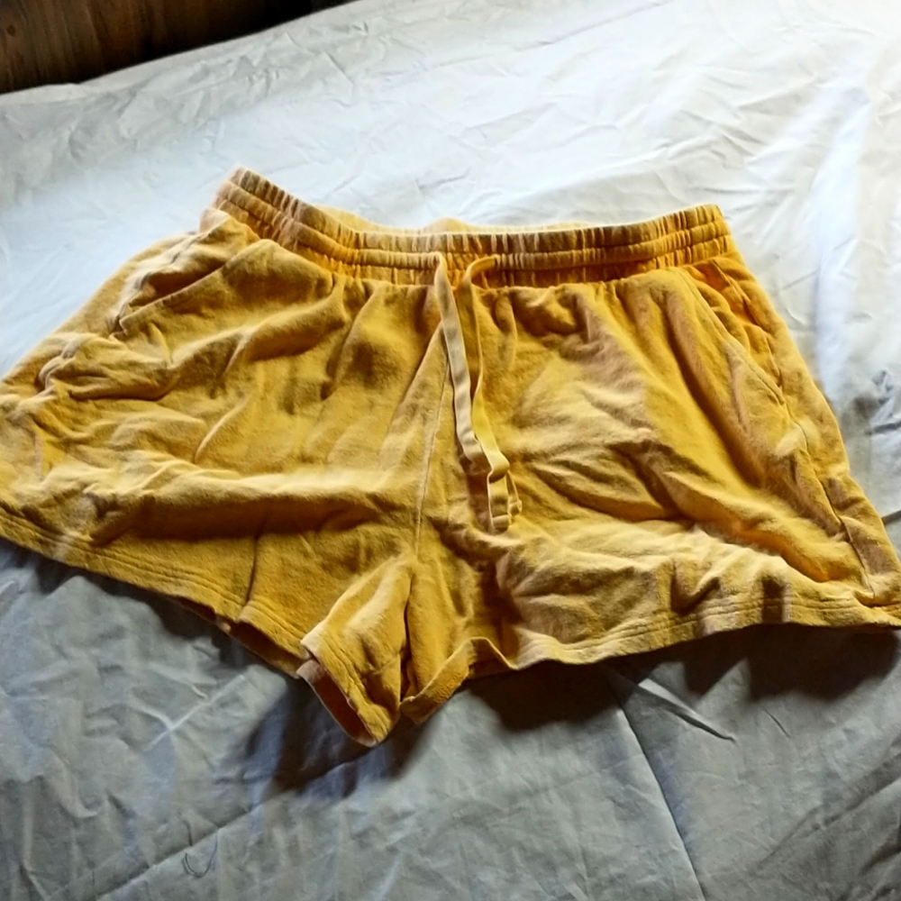 Terry Cloth Shorts, Large, Bright Marigold
